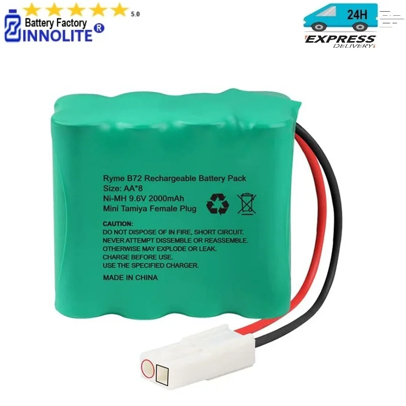 

Ni-MH 9.6V High Capacity RC Rechargeable Battery with Mini Tamiya Plug for most popular Remote Control Cars