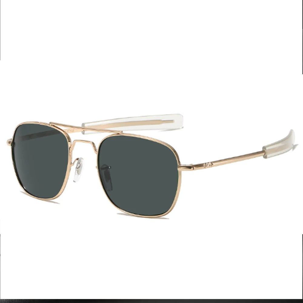 العلامة التجارية الفاخرة الرجعية الأخضر AO الطيار النظارات الشمسية مصمم الذكور نظارات شمسية الجيش الأمريكي العسكرية الزجاج البصري عدسة ظلال النظارات