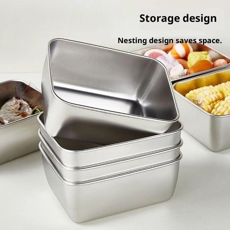 

Food-Grade 316 Stainless Steel Preservation Box Fruit Container Lunch Box Sealed Storage Container for Fridge Home Use