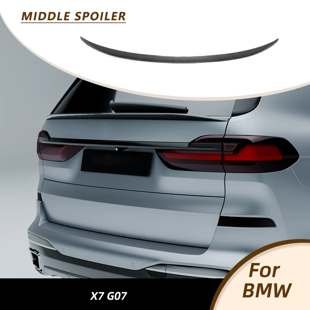 Car Rear Middle Spoiler Lip for BMW X7 G07 2019-2024 Car Rear Raing Body Kits Trunk Boot Wing Spoiler Auto Parts Carbon Fiber