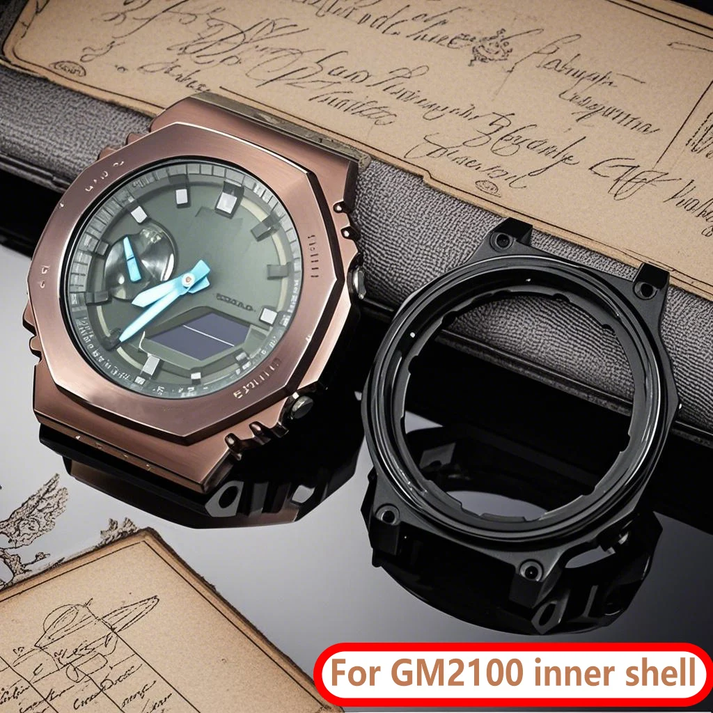 GM2100 カシオ G-SHOCK GM-2100 ロイヤルオークアルミ合金金属ケース修理修正された内部時計ケースベゼル黒アクセサリー