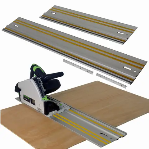 Rail de guidage de scie sur chenilles de 55 pouces pour scies sur chenilles Makita ou Festool Guide de 1400 mm pour coupes de déchirure répétables, biseau et coupes droites optimisées