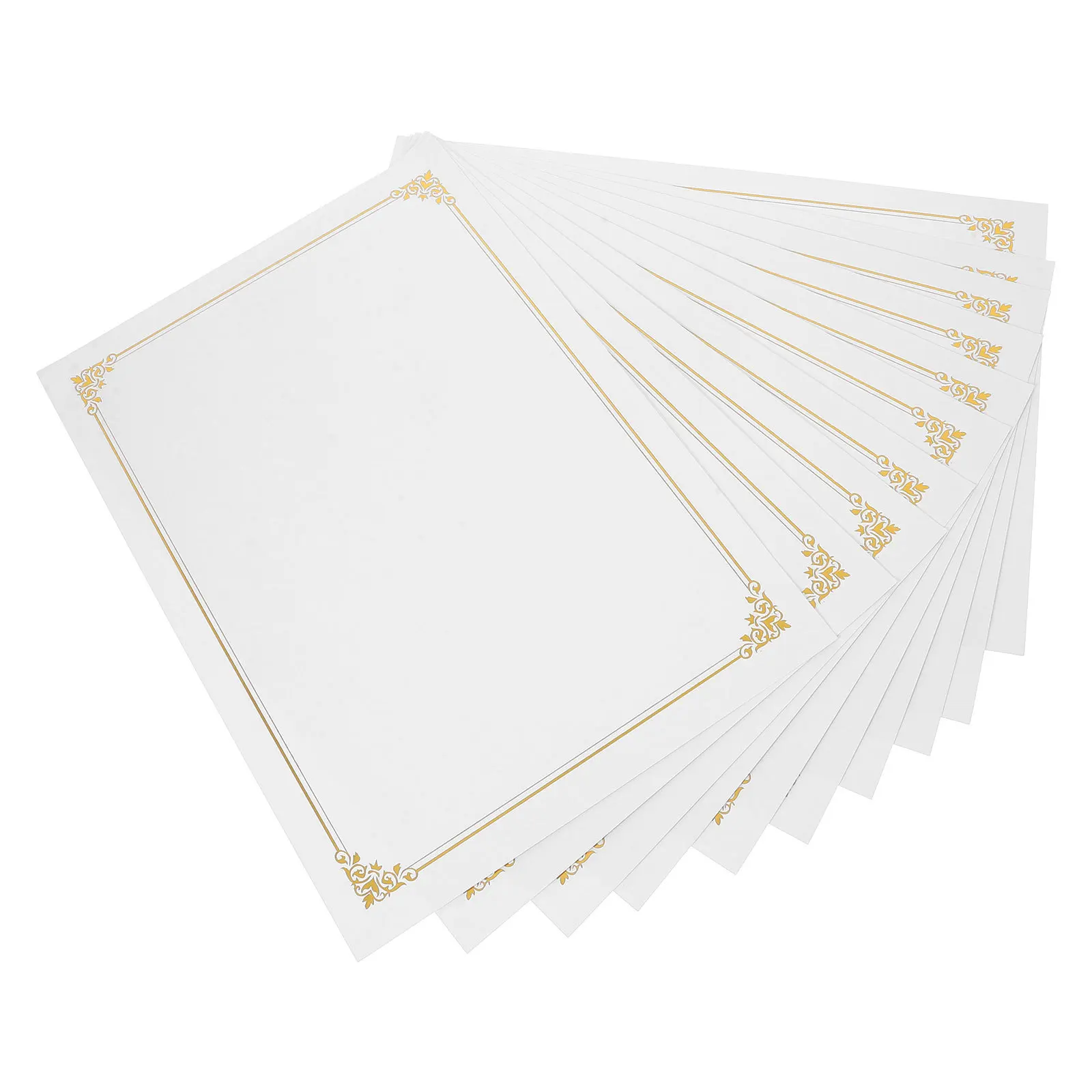 

10pcs Gold Foil Certificate Paper A4 Blank Diploma Printable Award Graduation Certificates Papers School Recognition Decorative