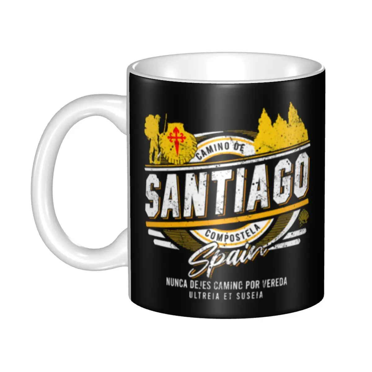 

Customized Buen Camino De Santiago Coffee Mug DIY Compostela Peregrino Ceramic Milk Tea Cups
