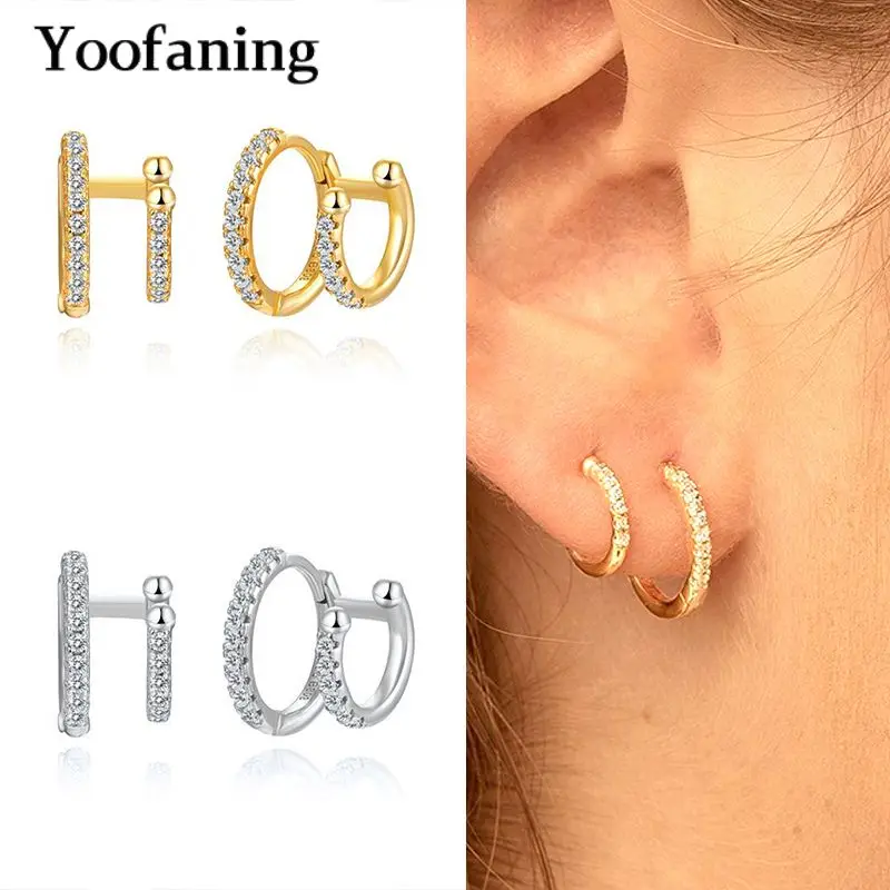 

925 Sterling Silver Needle Premium Hoop Earrings for Women Clip on Earrings Earmuffs Exquisite Stud Earrings Trend Jewelry Gift