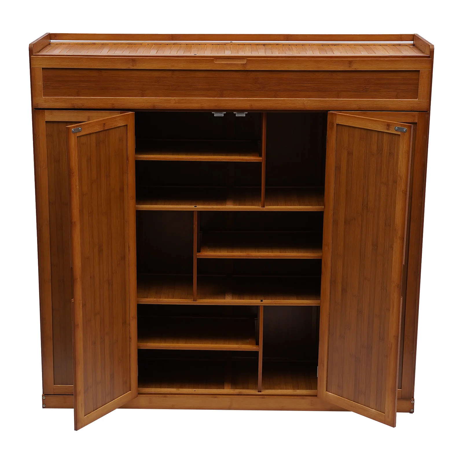 Bamboo Freestanding Shoe Rack 7-Tier Entryway Shoe Cabinet Storage Organizer