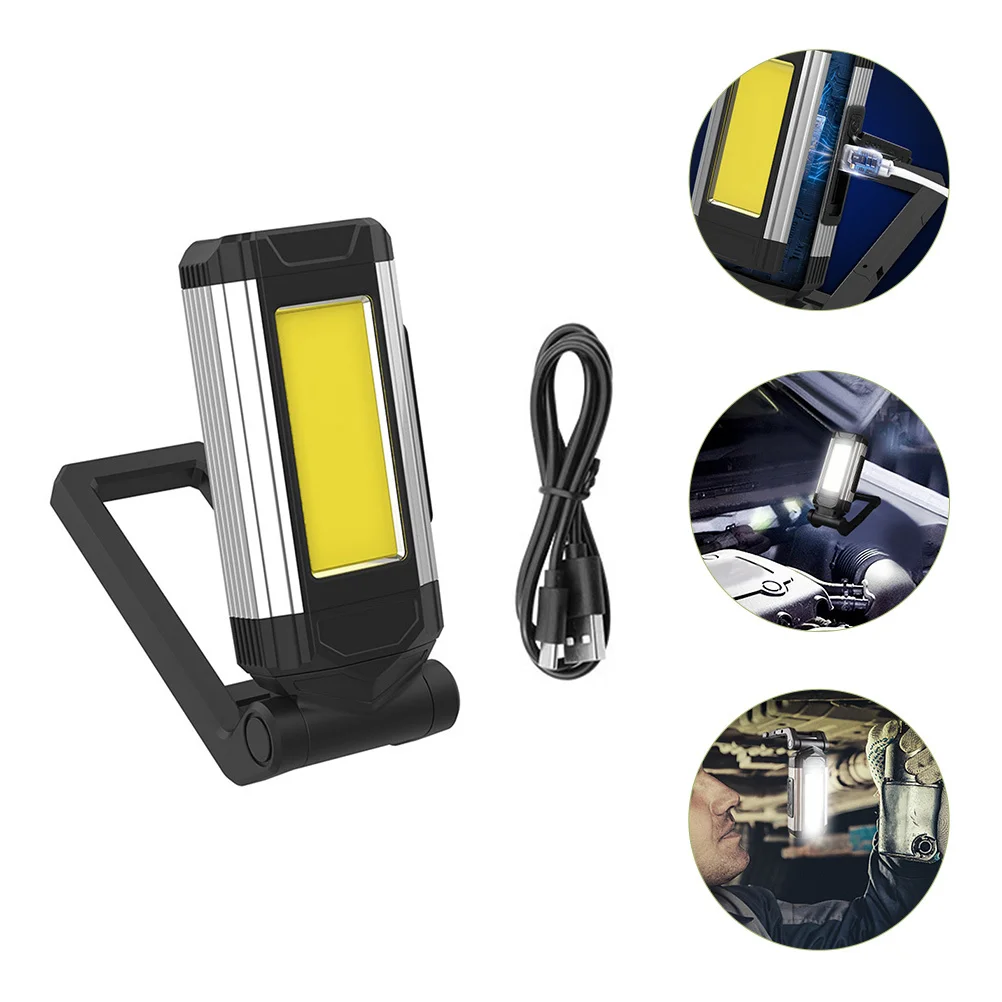 USB Rechargeable Work Light Folding Bracket Magnetic Inspection Lamp Portable Emergency Outdoor Camping LED Power Bank Light