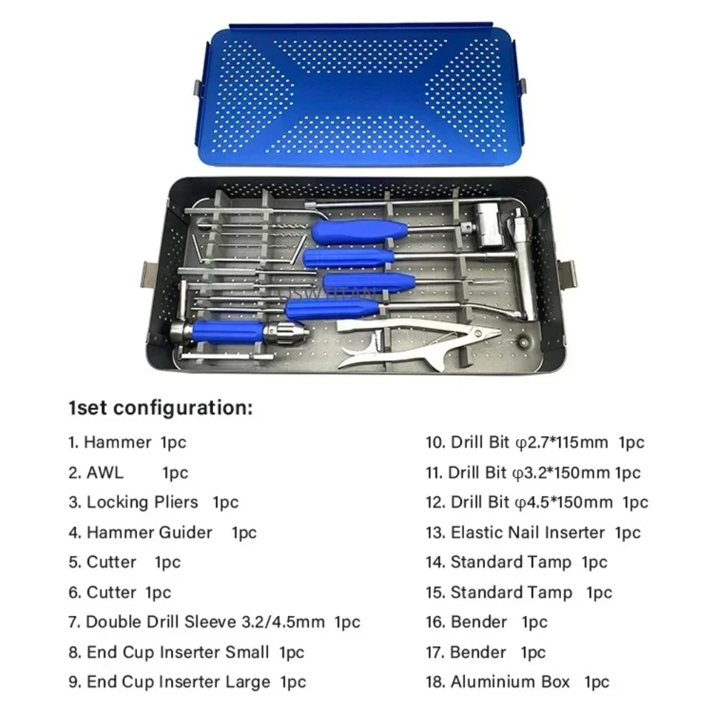 Pet Surgical Instruments 1 Set Nailing Instruments Kit Elastic Stable Intramedullary Orthopedic Set Elastic Nail Instruments