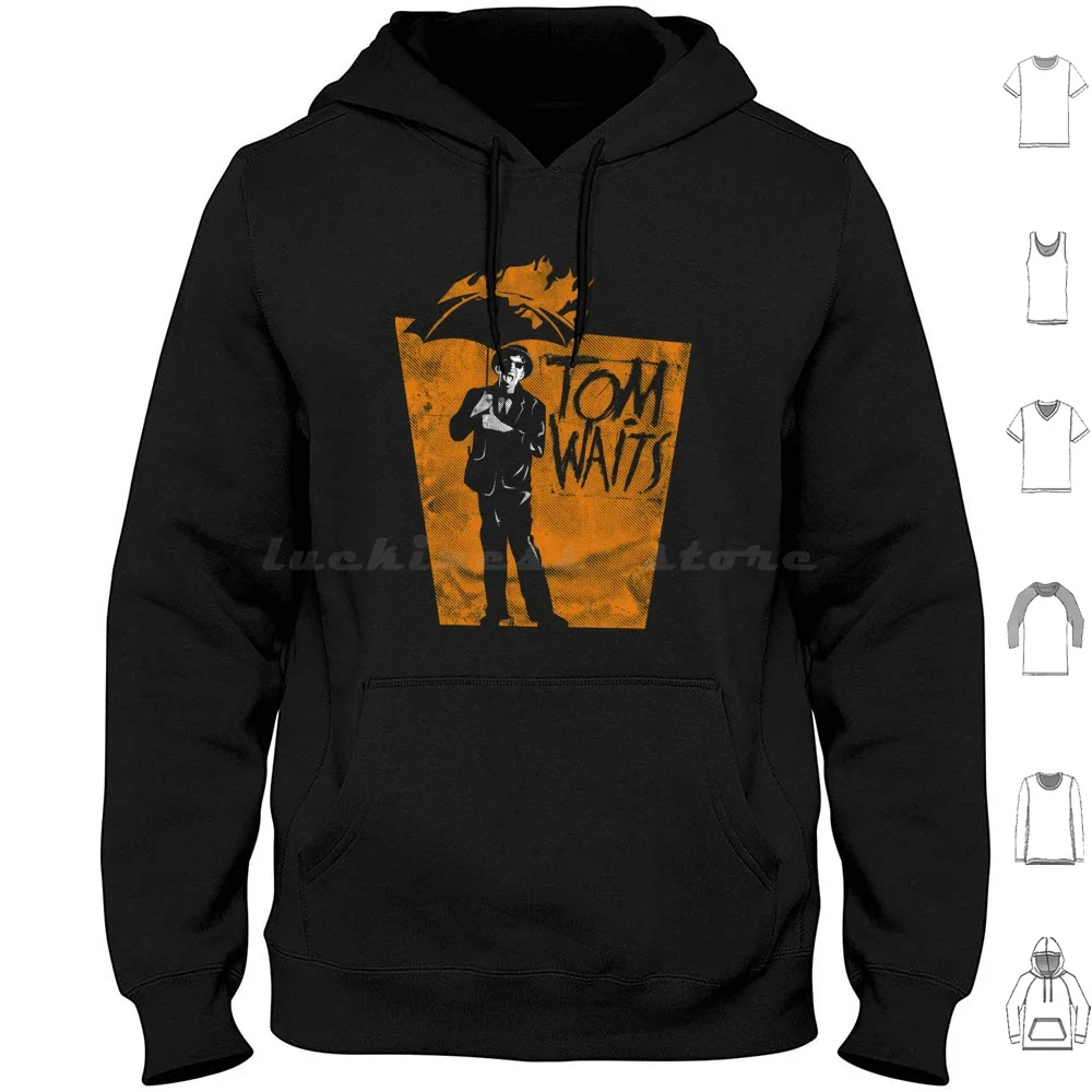 Camiseta Premium Tom Waits com capuz de algodão de manga comprida Tom Waits Tom Waits Graphite Music Microphone Nick Cave Bob Dylan Leonard