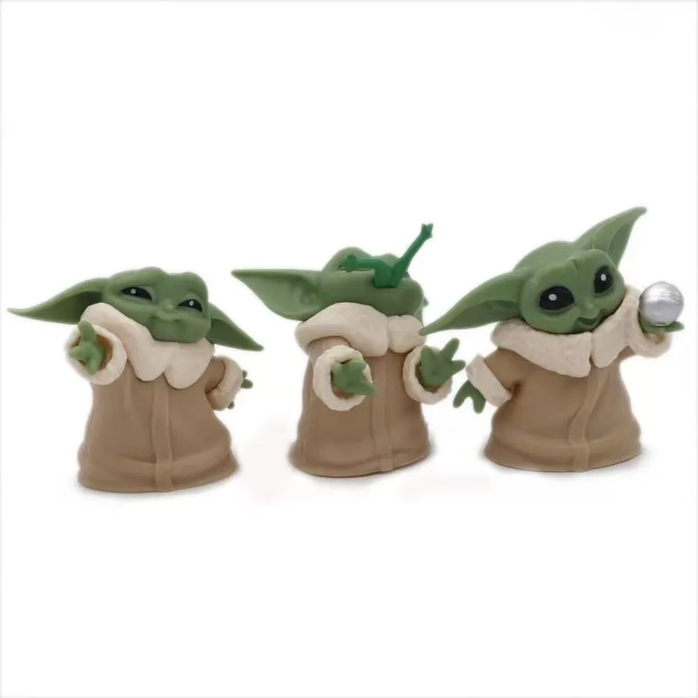 

Disney Star Wars Mandalorian Little YodaBaby A Set of Six Styles Garage Kit Dolls Car Cake Decoration Desktop Ornaments Toy Gift