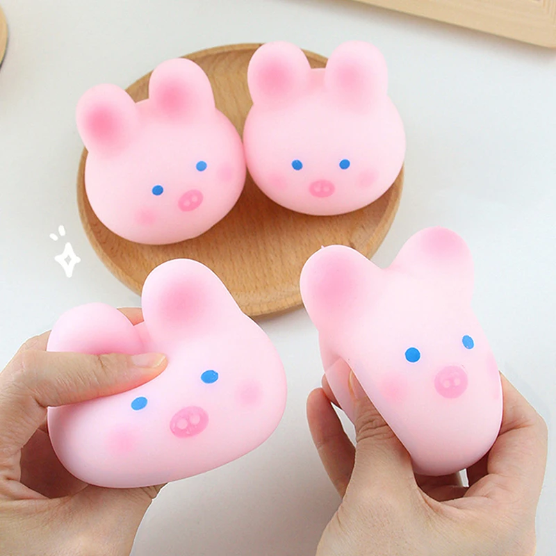 Cartoon Sakura Pig Pink Pig Squeeze Toy Silicone Pinch Decompression Stress Relief Toy For Kids Gift