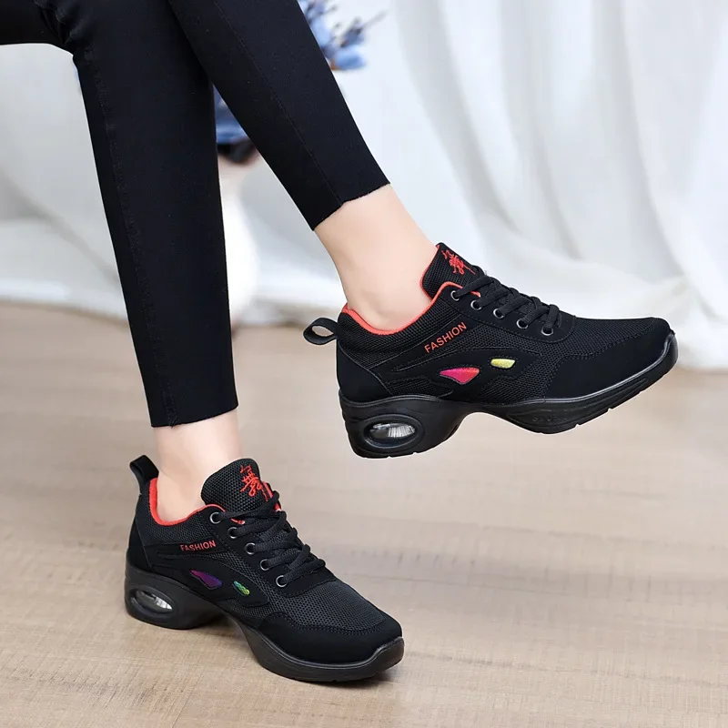 

Women Dance Sneakers for Woman Jazz Shoes Mesh Modern Outsole Dance Sneakers Breathable Lightweight Dancing Fitness Shoes For