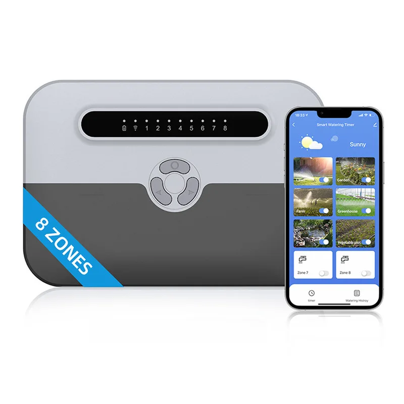 Tuya WiFi Smart Water Valve Controller 8 Zone Automatic Irrigation Sprinkler Timer for Garden Lawn Smart Life