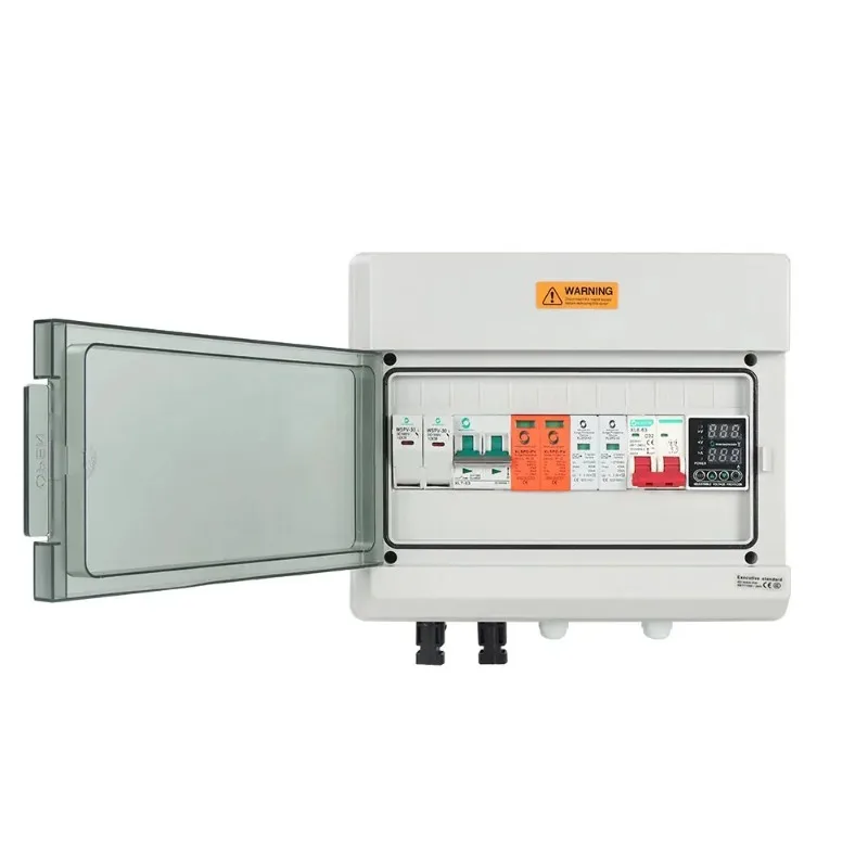 WSDB-PV1/1 صندوق الموحد الكهروضوئي الشمسي 1 في 1 خارج 1 سلسلة مقاوم للماء والغبار لنظام طاقة بطارية الألواح الشمسية التيار المتناوب + تيار مستمر