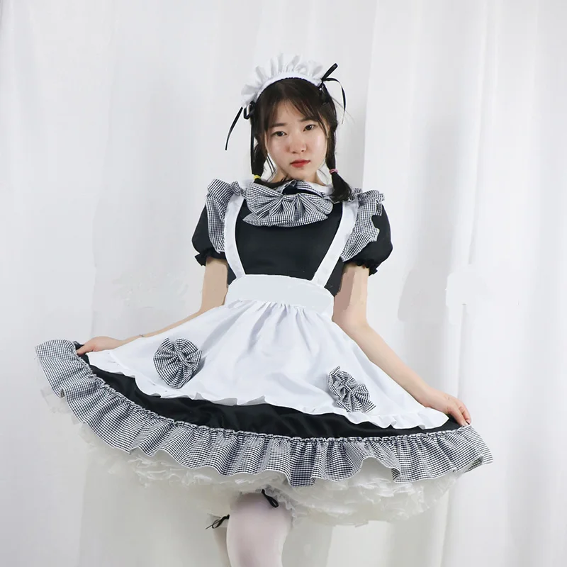 

Black White Maid Suit Lolita Dress Restaurant Waitress Uniforms Anime Cosplay Halloween Kawaii Role Play Costumes Classical