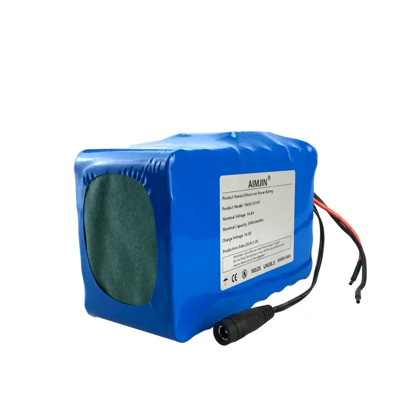 4S10P 14.8V 30Ah 444Watt 18650 Lithium Battery Pack with BMS for Inverter Smart Robot High-power Equipment Etc+16.8V charger