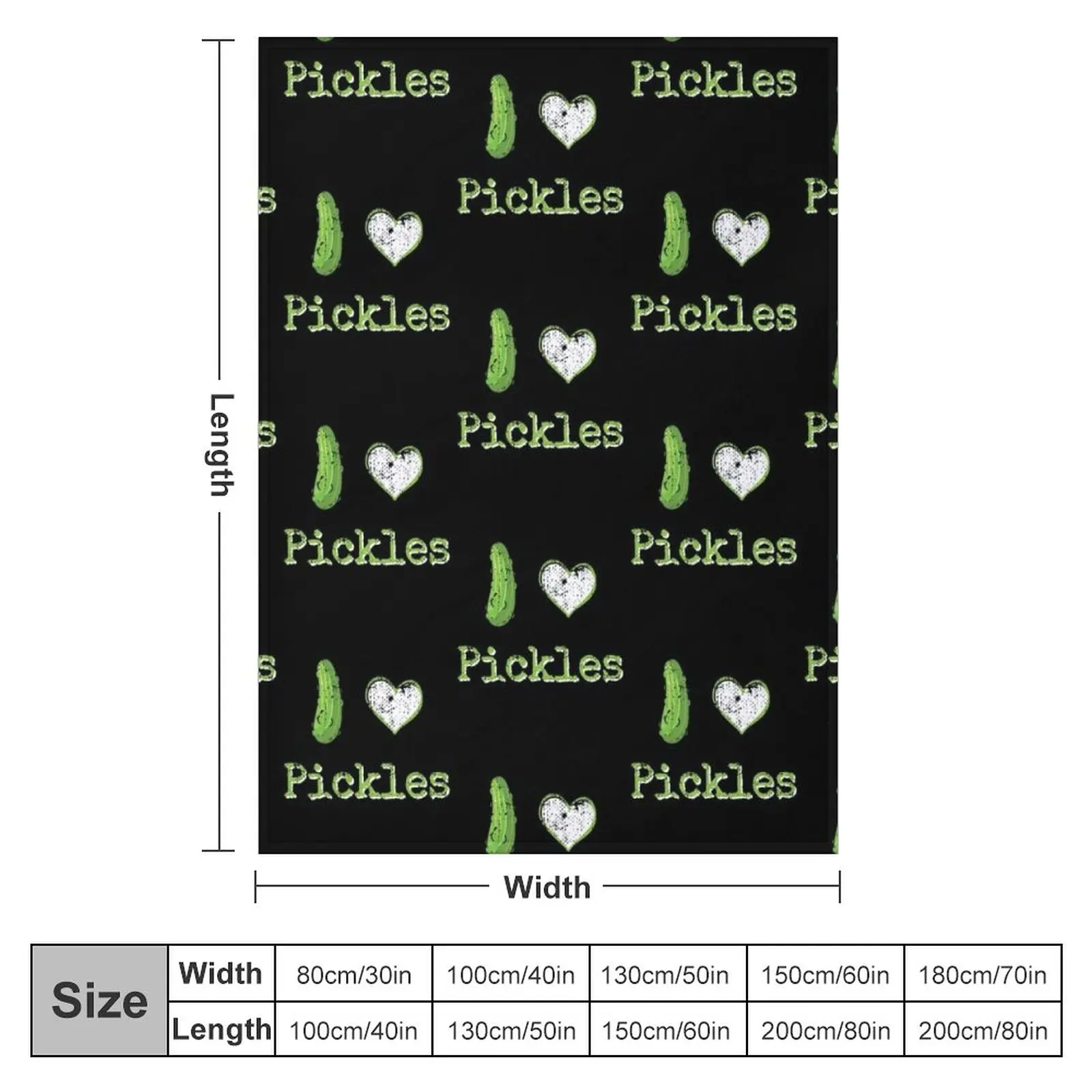 I Love Pickles Throw Blanket Sofa Throw Blanket Flannel Fabric