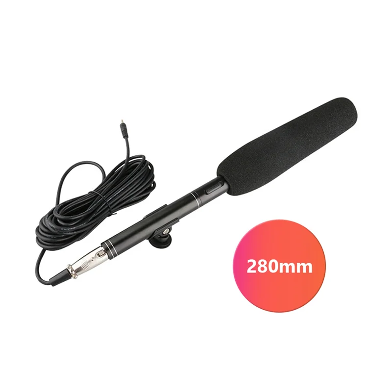 FFYY-2X micrófono condensador profesional grabación de entrevistas Vlog micrófono en vivo para Canon/Nikon/Sony/DSLR 280X22mm