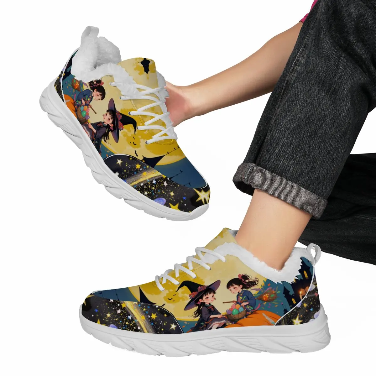 

Высококачественная легкая новая повседневная спортивная обувь в стиле «батьки-ребенок» с цветными блоками и граффити на Хэллоуин, призрак, тыква, летучая мышь