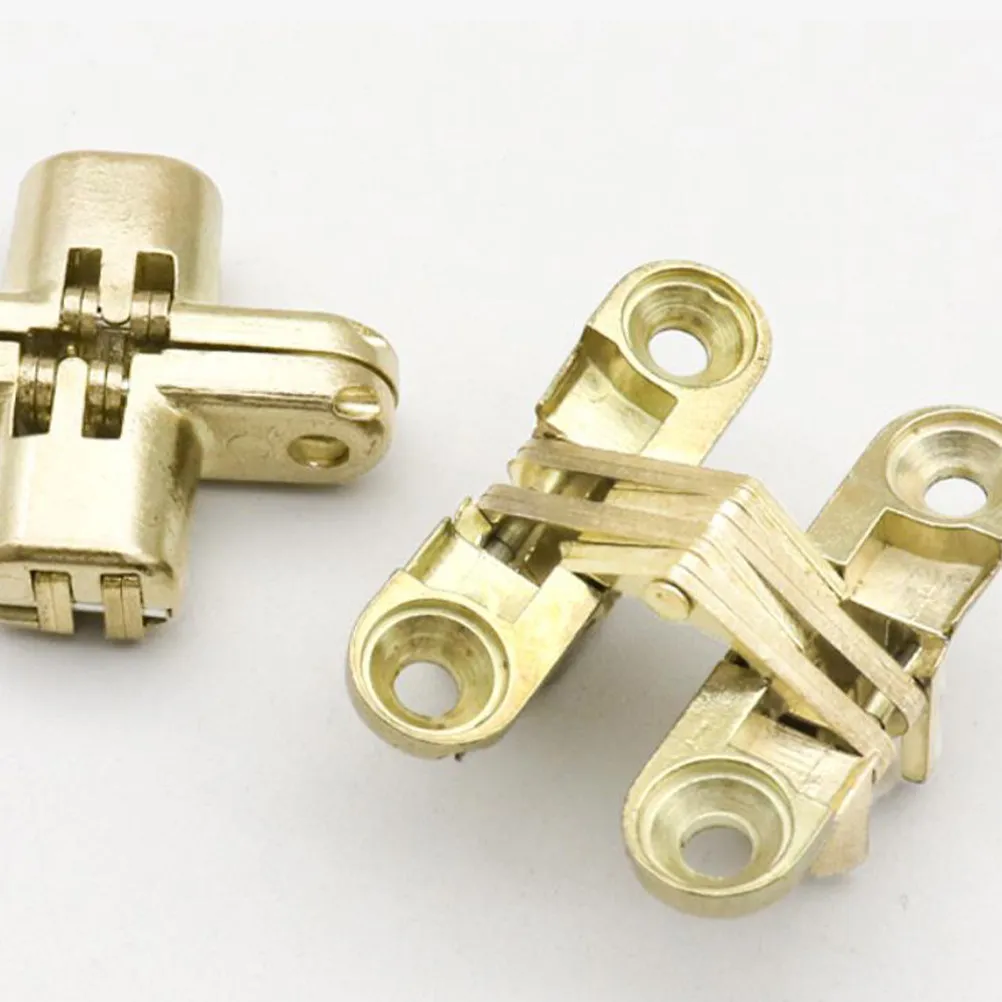 4Pcs Heavy Duty Gold Zinc Alloy Hidden Cabinet Hinge for Folding Table Desk Shelf Door Smooth Quiet Furniture Hardware