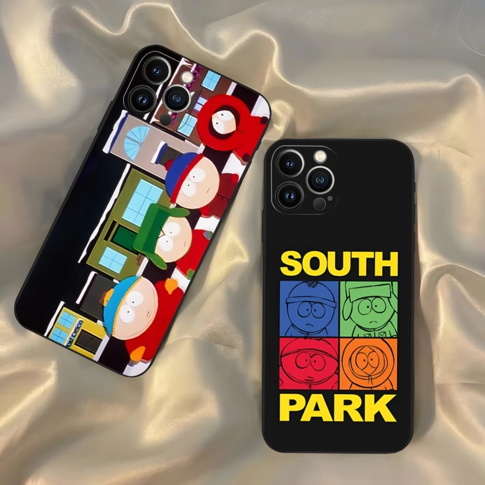 Cartoon-S-Souths-P-Park Phone Case for Iphone 16 15 14 13 12 11 Pro Max Xr X Xs Mini 8 Plus SE 2022 Black Soft Silicone Cover