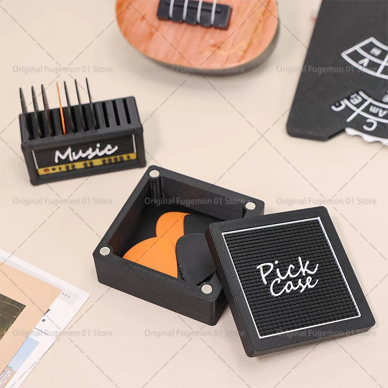 3D-Gedruckter Gitarren-Plektrenhalter in Lautsprecherform, Doppelschichtiger Wasserdichter Gitarren-Plektren-Organizer, Plektren-Aufbewahrungs- und Präsentationsbox – Detail 4