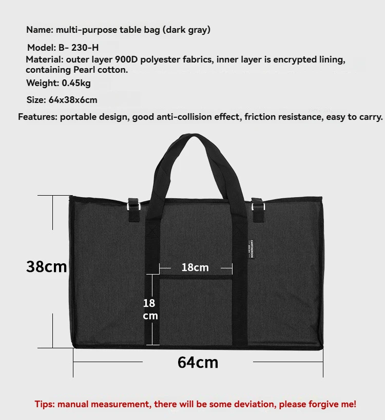 

Сумка-чехол CAMPINGMOON B-230-H черная, из холщовой ткани, для переноски снаряжения для кемпинга, дорожный органайзер для аксессуаров для кемпинга