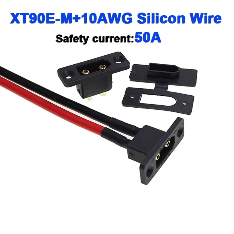 XT90E-M Quick Charge Mountable Plug with 10cm/20cm/50cm/100cm 10AWG Silicon Wire Soft Wiring Harness