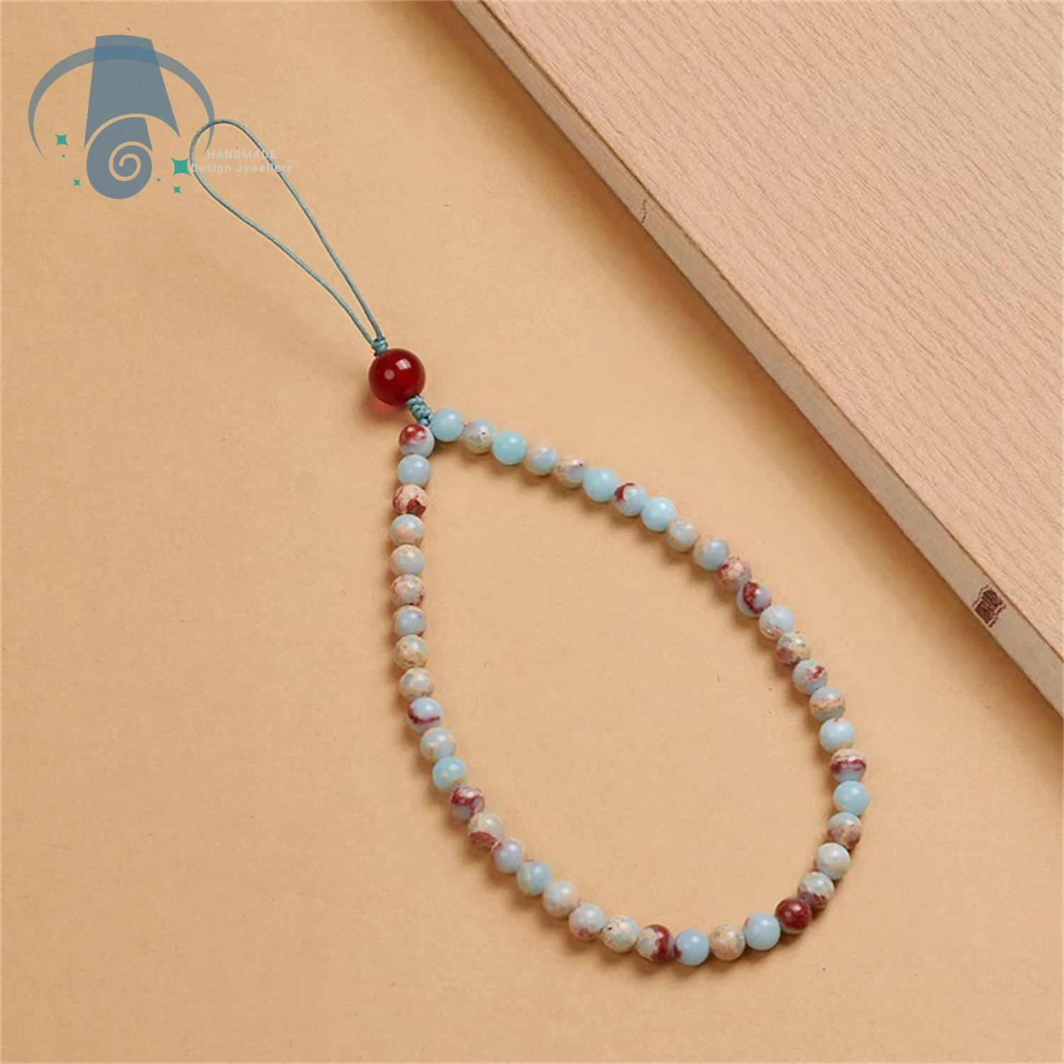 

Ремешок для телефона в китайском стиле ручной работы с камнем Шушань, белым нефритом Бодхи и бусинами из красного агата, элегантный ремешок для телефона для аксессуаров