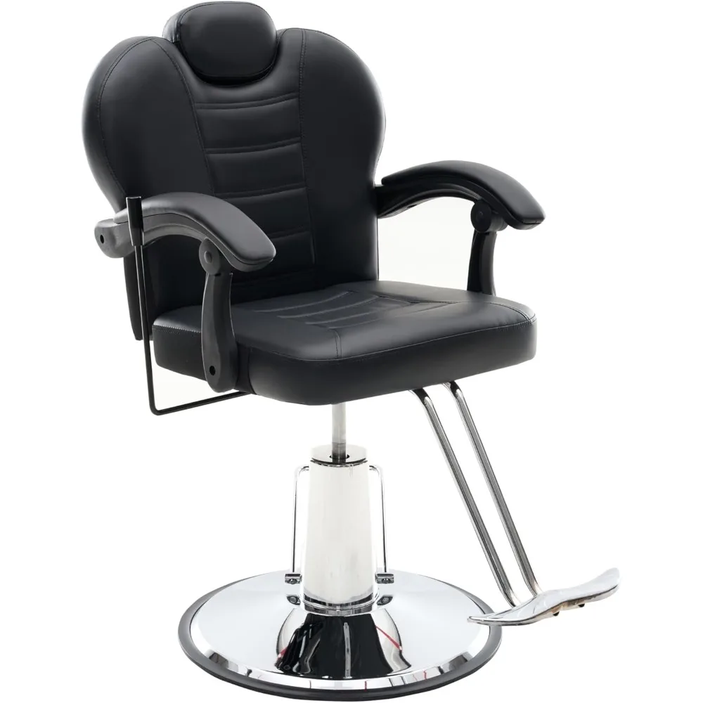 

Styling Reclining Barber Chair, 90°-150° Reclining Barber Chairs for Barbershop, Heavy Duty Hydraulic Pump 360°