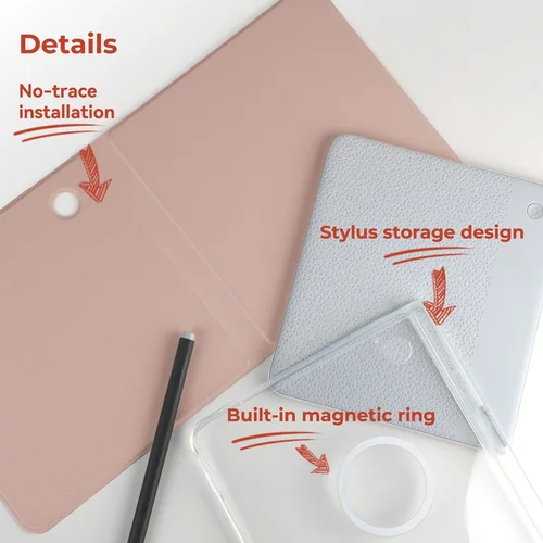 Imagen 2 del producto Funda magnética desmontable Twosheep para Kobo Libra y Kobo Libra 2 con ranura para lápiz, parte trasera transparente, función de activación automática y estilo atractivo.