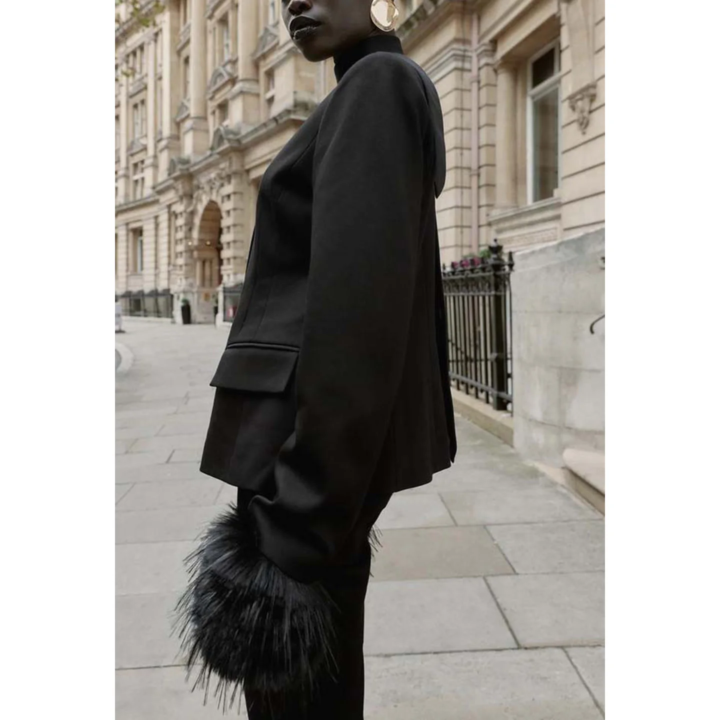 Tapete sle feminino único botão longo sve ort casaco com almofadas de ombro outono inverno nova chegada faion outerwear