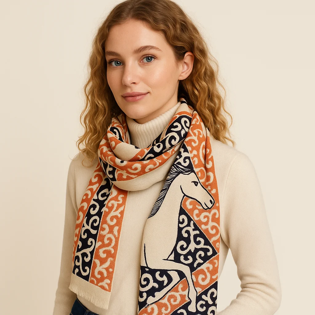 ESINGEYI 2025 ฤดูหนาวผ้าพันคอผู้หญิง Foulards Femme ผ้าพันคอเลียนแบบแคชเมียร์ม้า Elegant Pashmina Shawl Muffler Tippet