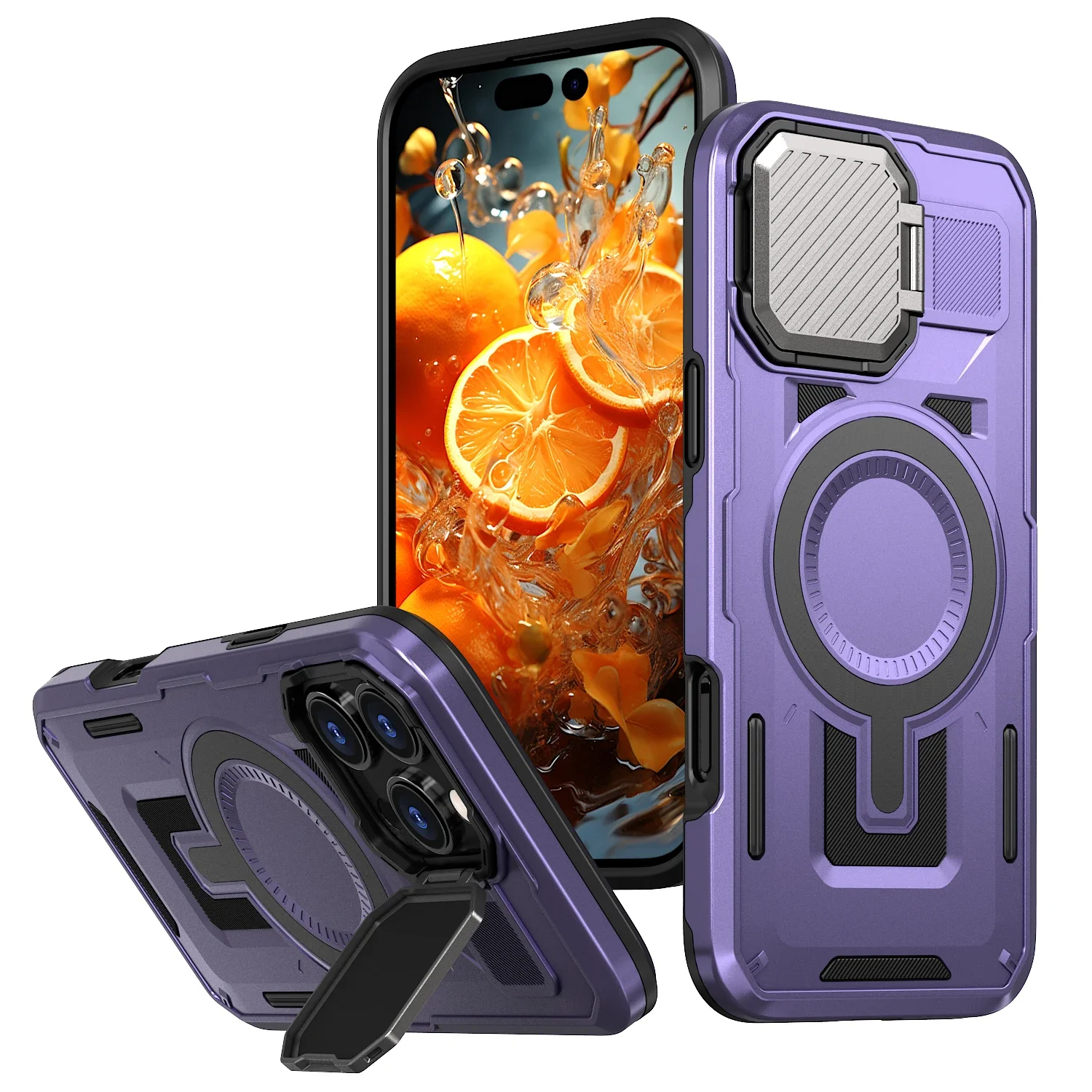 Hülle für iPhone 18 Pro Max, 18 Pro, 17e, 16e, 16 Pro, 15, 14 mit Kamera-Ständer, magnetischer Funktion, stoß- und kratzfest, schützende Hartschale – Detail 13