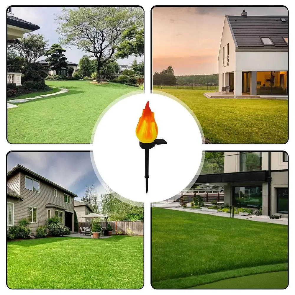 1/2 Stuks Solar Led Vlam Lichten Flikkerende Vlam Tuin Lampen Outdoor Decor In Tuinen Gazons Binnenplaatsen Landschapsarchitectuur Gazon licht