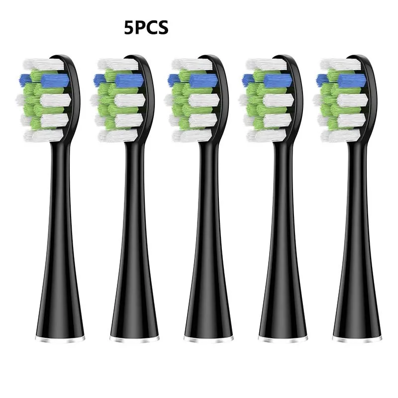 Compatible With Aquasonic Black Pro Series Electric Toothbrushes 5-pack In Black Paper Box Packaging Brand New Packaging