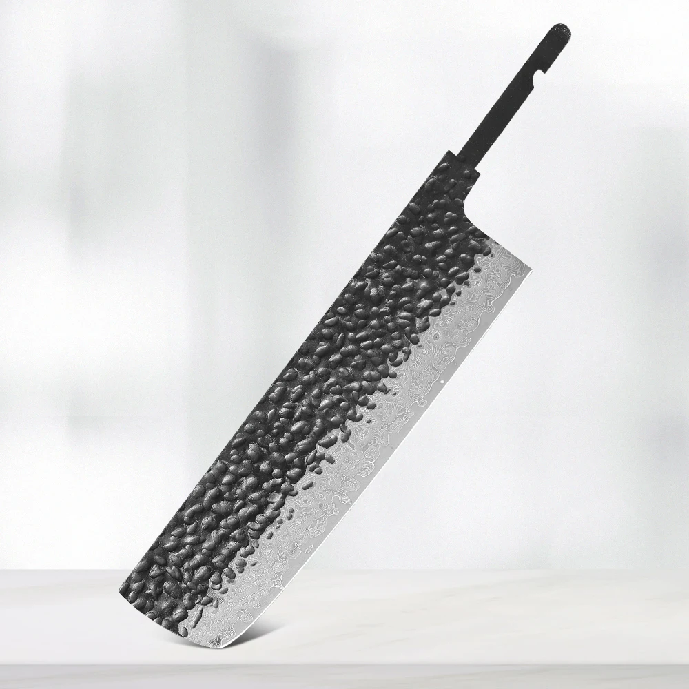 

YIZHMA 7" Damascus Steel Nakiri Chef Knife Full Tang Blank Blade DIY Handmade Japanese Kitchen Integral Sharp Edges Making Tools