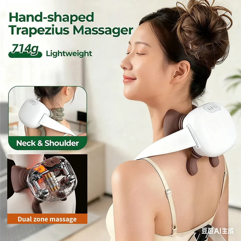 

Bionic Finger Shoulder Heat Massager Wireless Neck Cervical Trapezius Kneading Massage Shawl Brushless Motor Neck masajeador