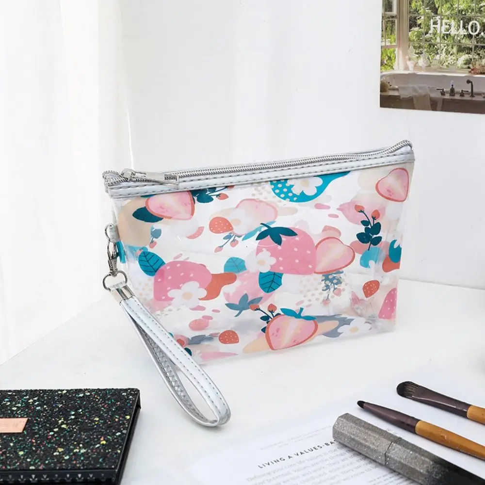 Borsa cosmetica durevole in PVC Organizer da viaggio borsa da toilette di grande capacità borsa da toilette impermeabile con motivo a frutta