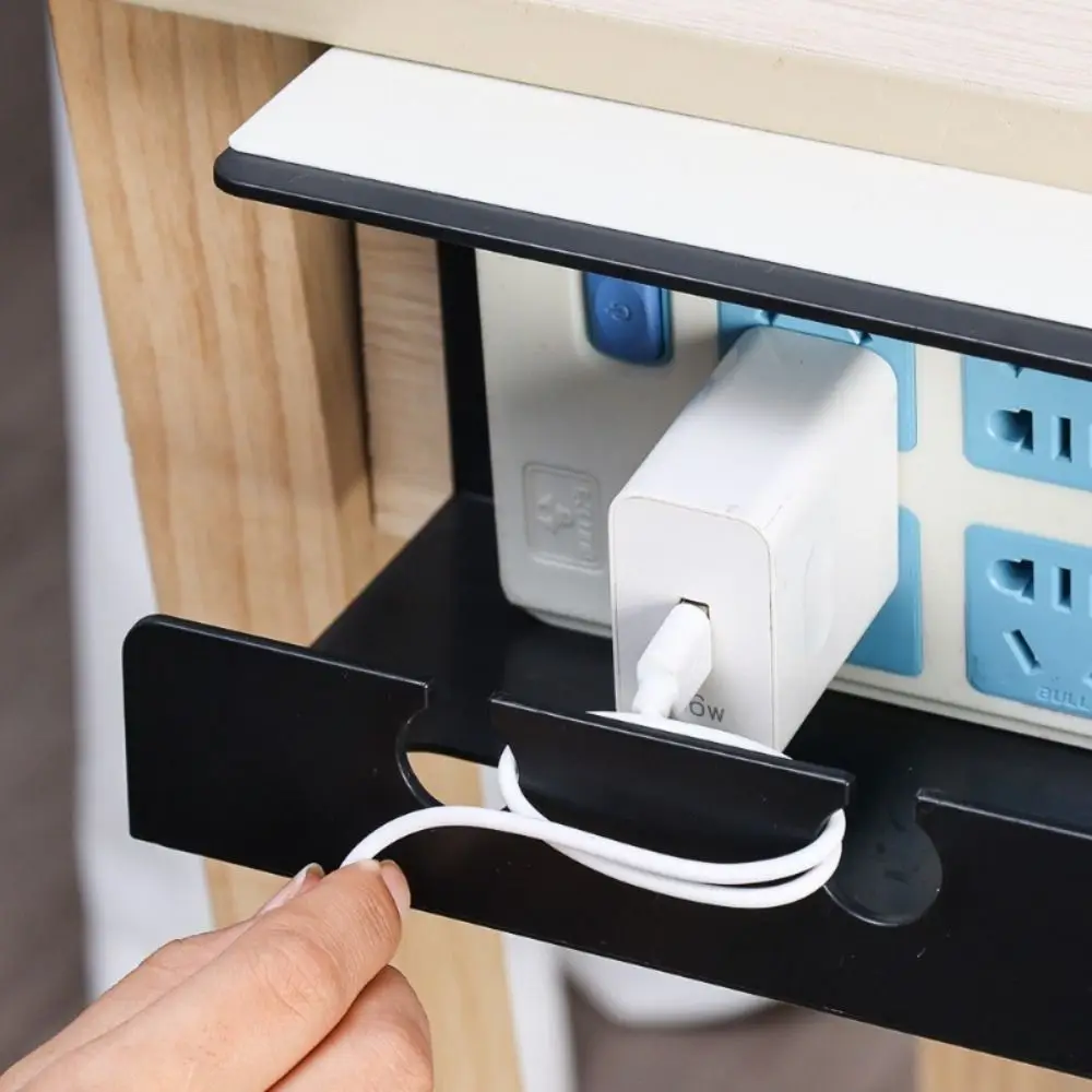 Durable Windable Cable Organizer Shelf Easy Installation Space Saving Wire Manager Under Table Wire Winder