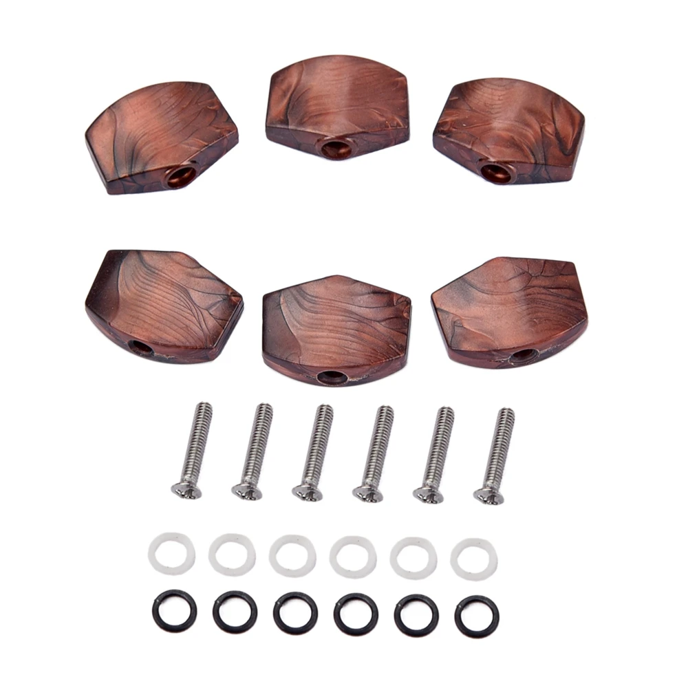 Guitar Tuning Peg Botões, Tuning Pegs Knobs, Cabeças de máquina para guitarra, 6 pcs por conjunto