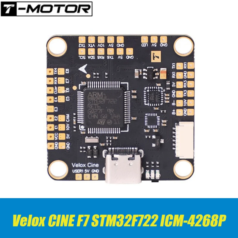 

T-MOTOR Velox F7 Многофункциональный Фристайл кинематографический Контроллер полета STM32F722 3-6S 30,5*30,5 мм/4 мм для радиоуправляемых FPV гоночных дронов