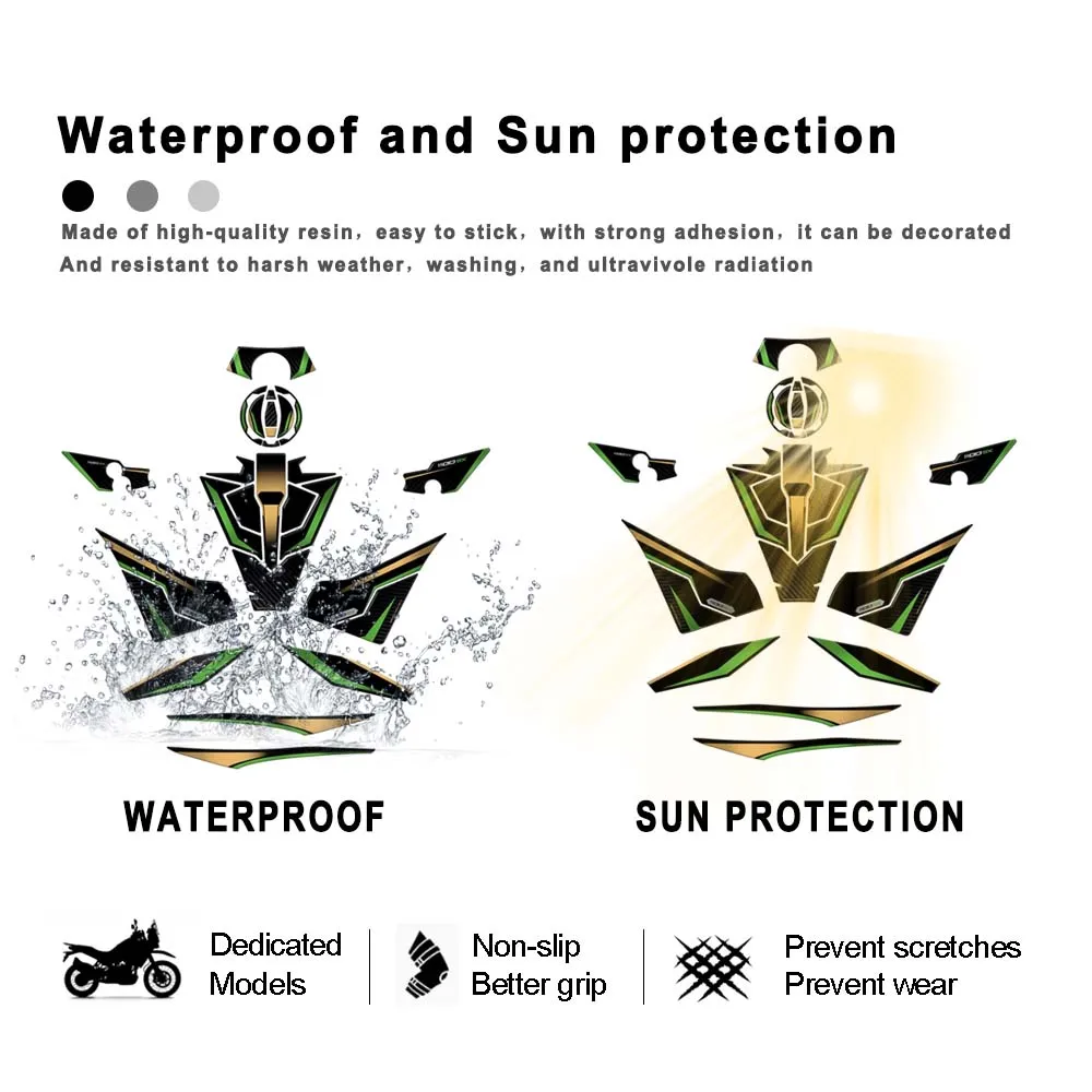 ل Ninja 1100 SX SE 2025 طبعة محدودة دراجة نارية ثلاثية الأبعاد الراتنج عدة خزان الوقود وسادة واقية ملصق جديد ديكور مائي