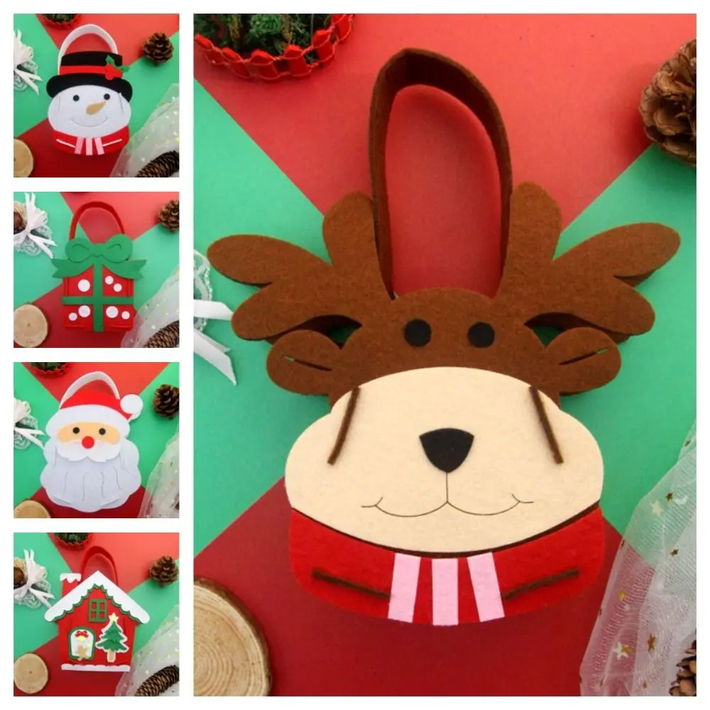 Vliesstoff DIY Weihnachten Süßigkeiten Tasche Geschenk Schneemann DIY Weihnachtstasche Spielzeug Weihnachtsmann Kriss Kringle Tragbare Elch Handtasche