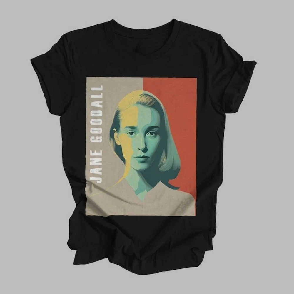 Jane Goodall Retro Minimalist T-Shirt Biology Primatology Gift Unisex Tshirt Forever in Memory Great Biologist Jane Goodall Tee