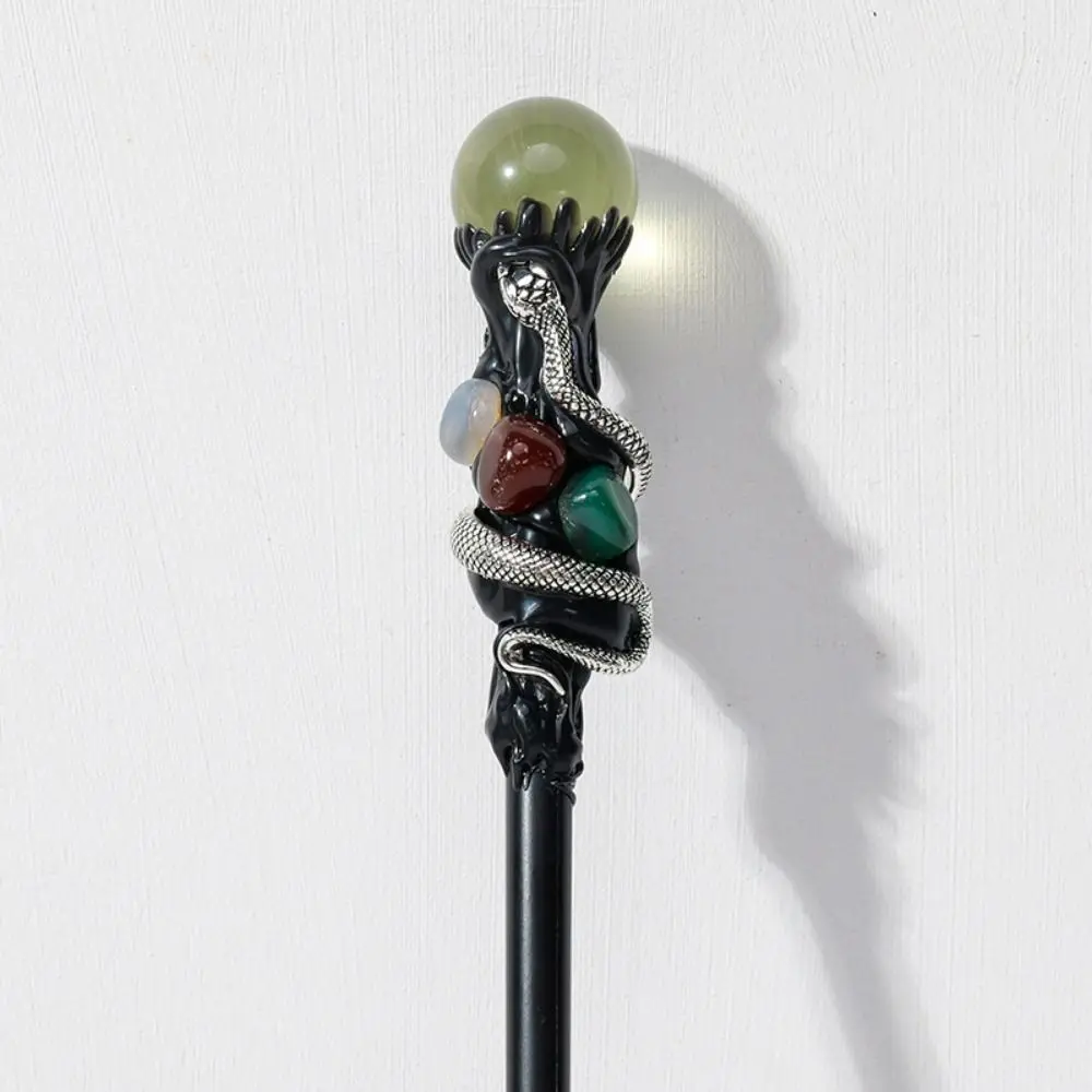 

Creative Natural Crystal Magic Wand Witch DIY Crystal Magic Wand Durable Halloween Prop Magic Cane Costume Accessory