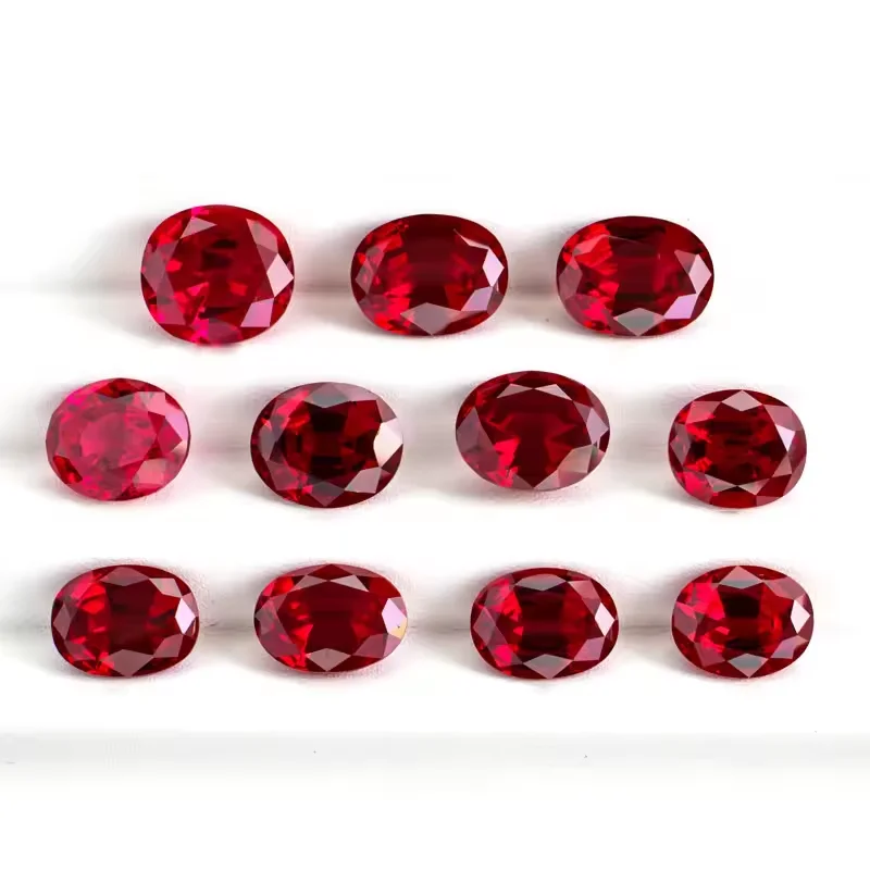 

Pretty Ruby Passed UV Test Natural Oval Faceted Cut VVS Loose Gemstone for Jewelry Making DIY Gem