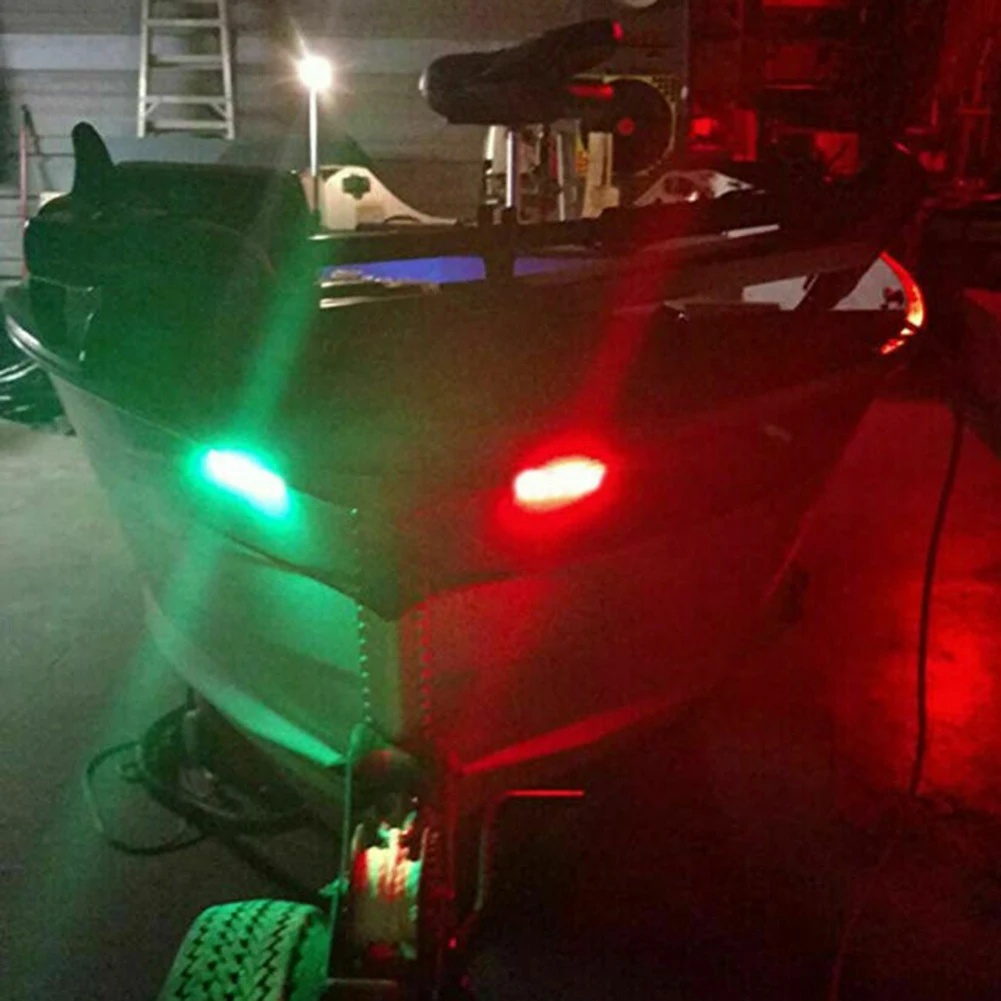 Practical Indicator Light 120 lumens 12V Side Marking Stern Light Trailer 12V-DC 6LED ABS Boat Bus Red + Green