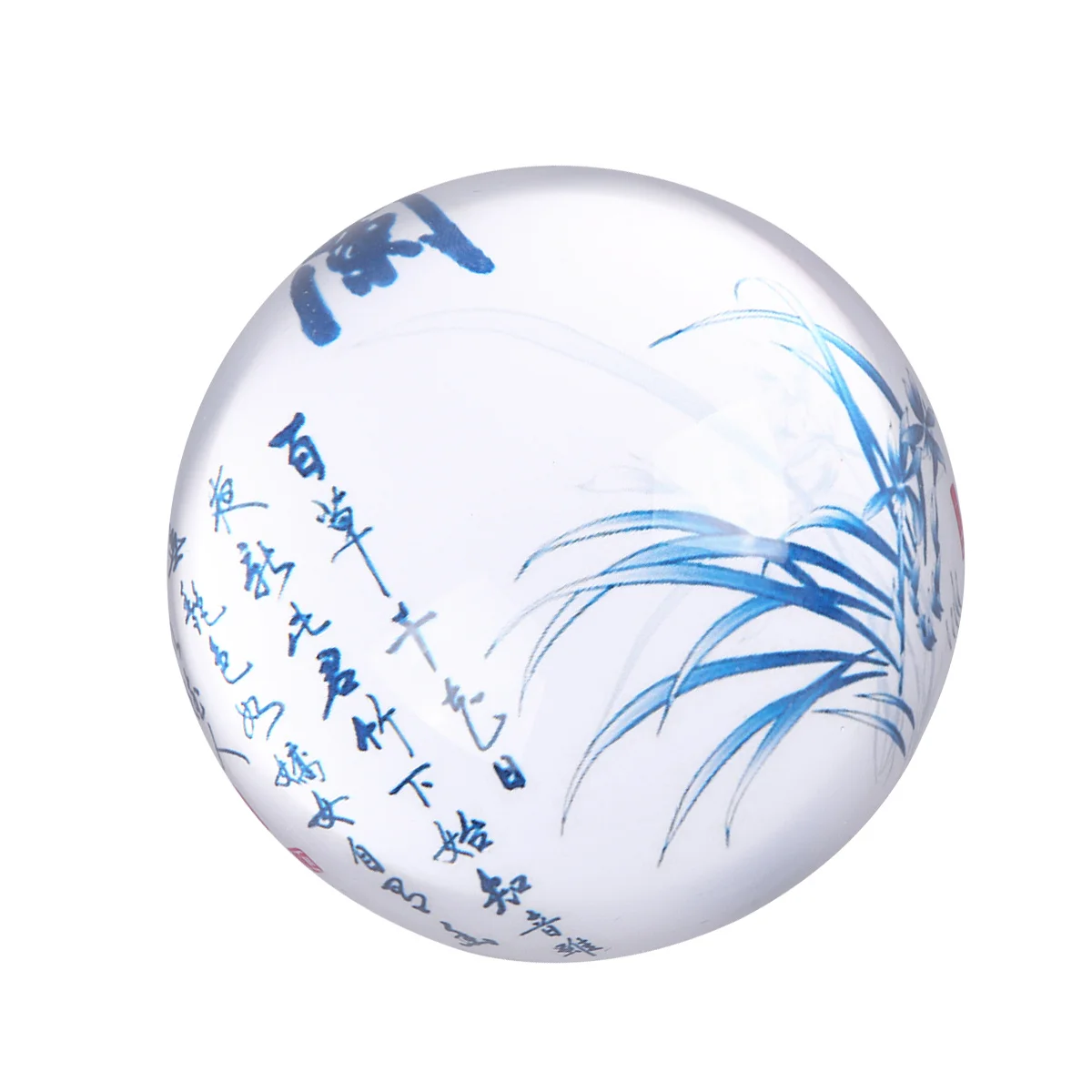 

Crystal Glass Hemisphere Paperweight 80mm Heavy Solid Natural Texture Paperweight Tool for Calligraphy and Paper Holding
