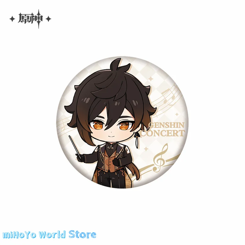 MiHoYo Official Genuine Genshin Impact Zhongli Concert Series Cute Character Q-version Badge Xiao Doujin Ganyu Birthday Gifts